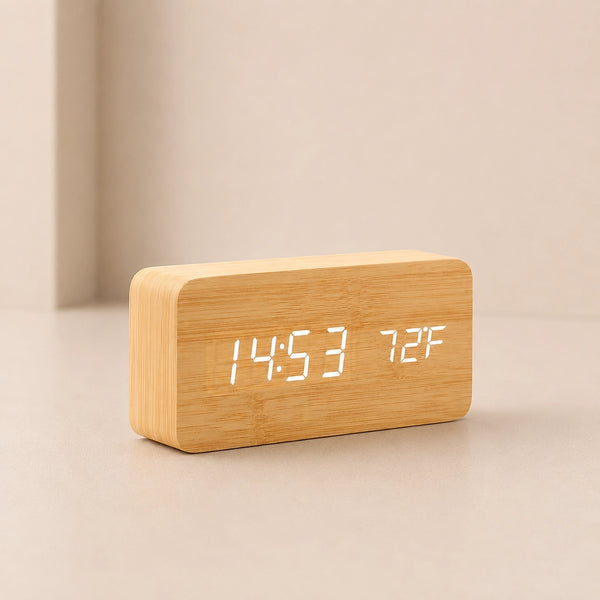 Wooden LED Table Clock